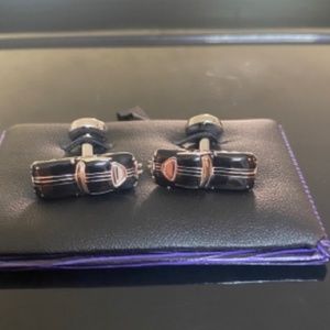 BABETTE WASSERMAN CUFF LINKS RETRO JAG BLACK